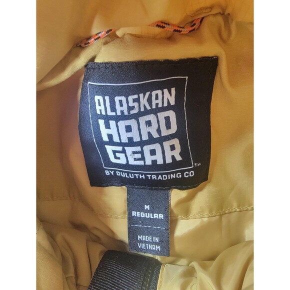 Alaskan Hard Gear Jacket Mens Medium Yellow Quilted Puffer Full Zip Outdoor Warm - Picture 2 of 13